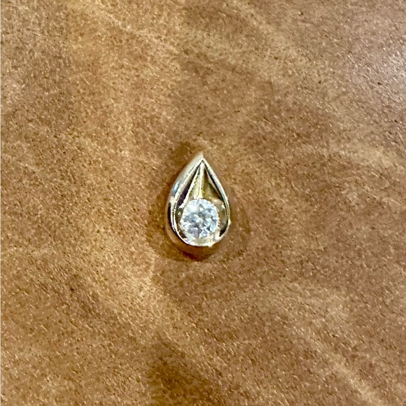 14k gold 1ct. Diamond teardrop pendant - Picture 3 of 6